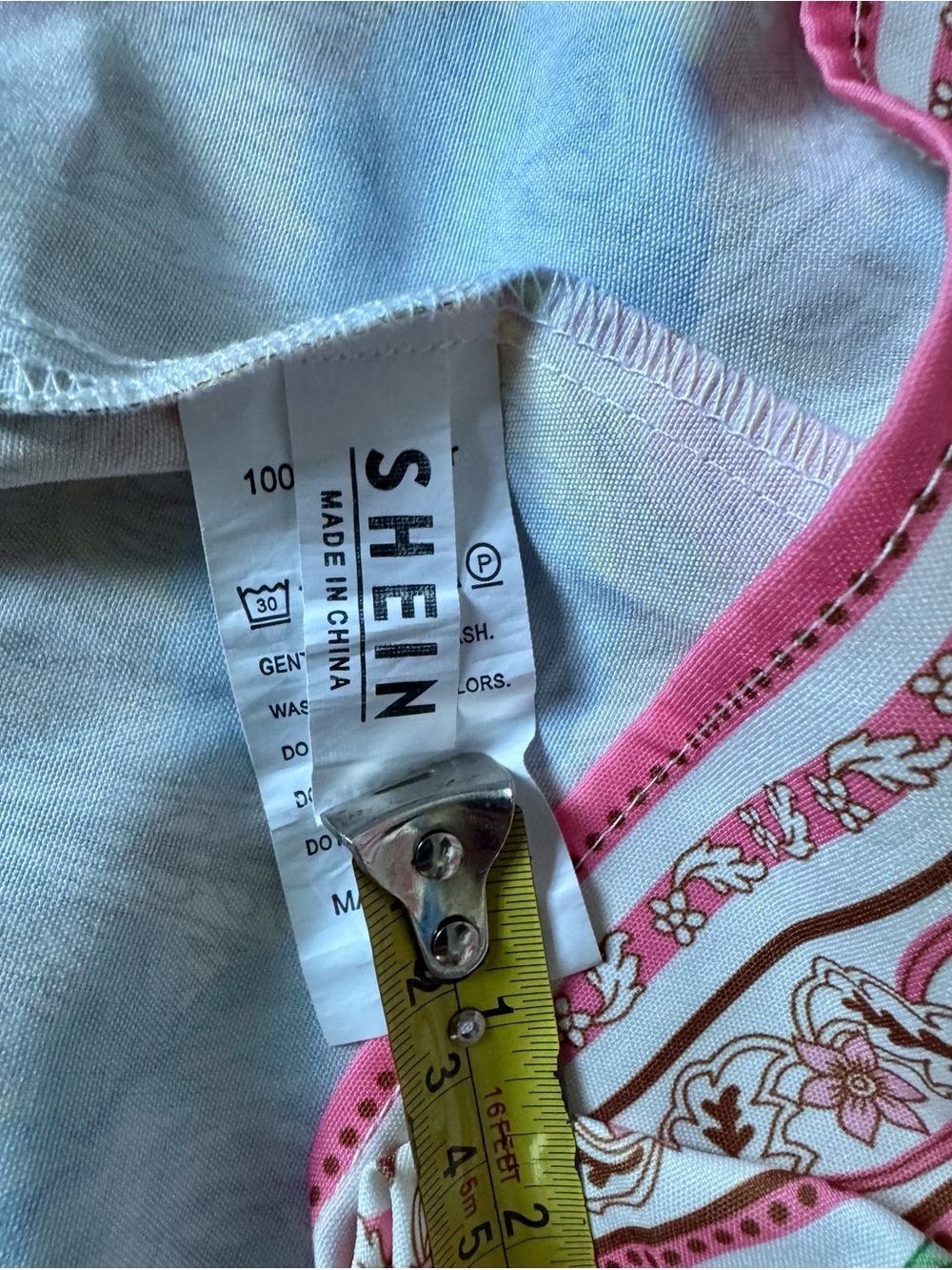 SHEIN White Floral Paisley Mini Dress with Pink & Blue Accents - Picture 10 of 14